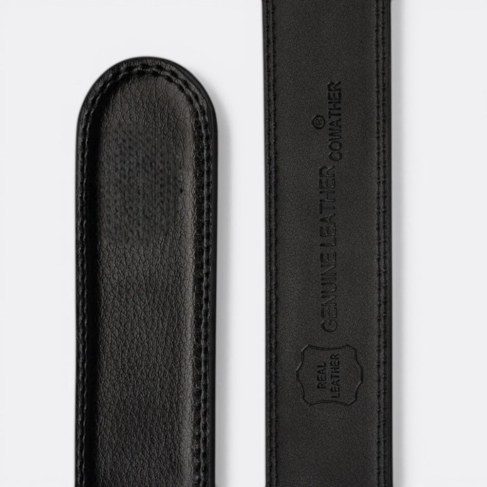 Ceinture Cuir Boucle Automatique - Noir 110cm | Le monde de la ceinture