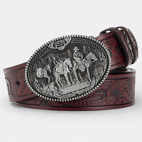 Ceinture Cuir Homme Boucle Vintage - Marron Foncé 90cm | Le monde de la ceinture